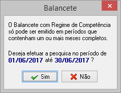 Mensagem de alerta quando o balancete por regime de competência é exibido com períodos que não comtemplam meses completos