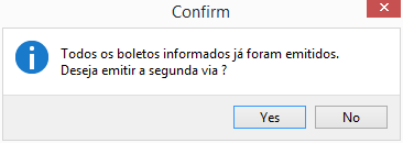 Seleção banco/carteira para emitir boleto.