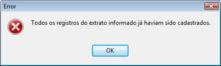 Cadastro de extrato bancário