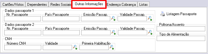 Outras informações cadastro cliente