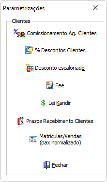 Parametrizações de cadastro de clientes