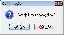 Inserir passageiros na no atendimento