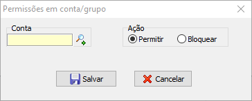 Permissão ou bloqueio de contas/grupo