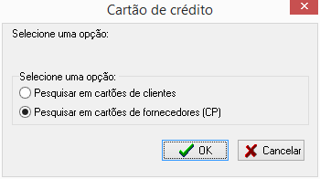 Localizar cartões de cliente pré cadastrado