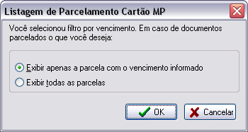 Módulo de listagem/pesquisa de parcelamentos de maquina própria