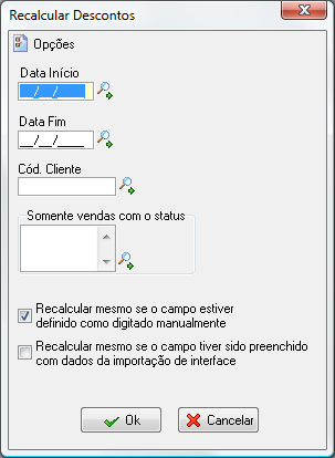 Recalculo de desconto escalonado