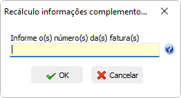 Recalculo pela numeração das faturas