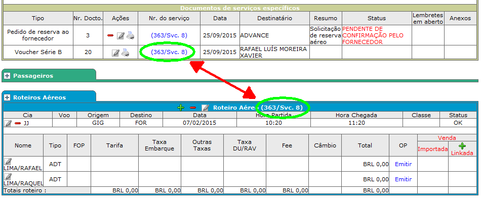 Localizando os serviços dos vouchers