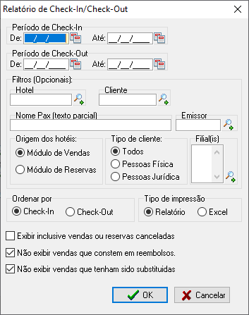 Exibindo o relatório de embarque e desembaque de passageiros