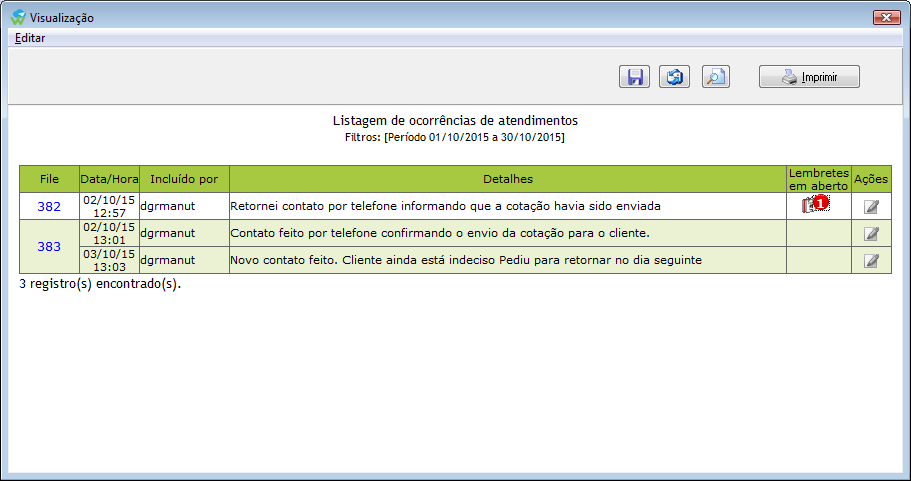 Pesquisa de File OP