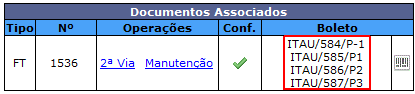 Exibição dos dados de boleto emitido