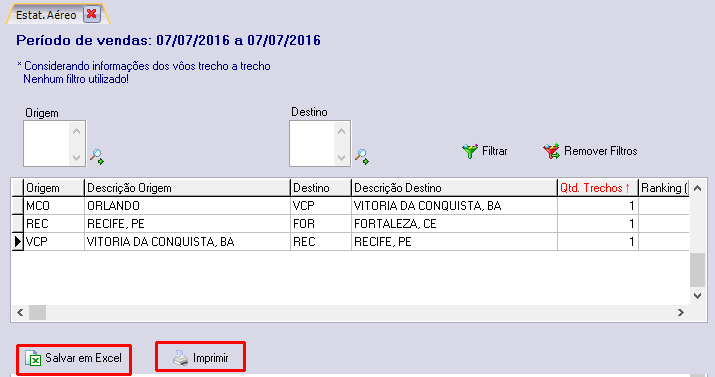 Botões relatório estatística de aéreo.