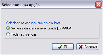 Opções de listagem dos ultimos acessos