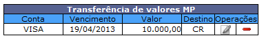 Transferencia de valores MP