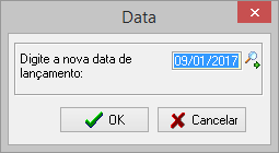 Alteração da data de lançamento de todos os lotes da baixa agrupada.