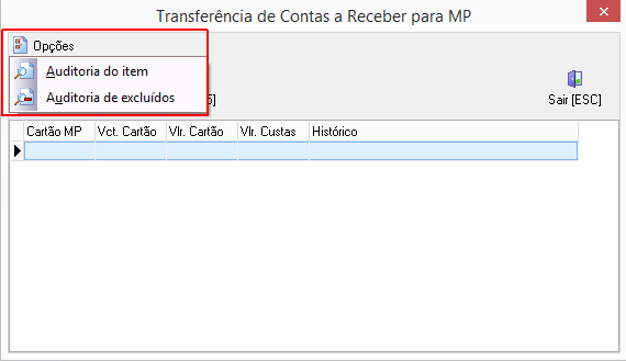 Auditoria de Transferência de valores MP