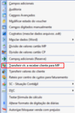 Tela para transferência do valor a receber do cliente para a maquineta própria de cartão da agência