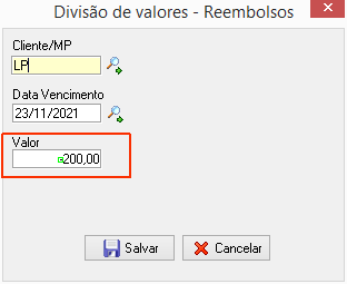Imagem destacando o preenchimento do sinal negativo (-) na divisão de valores negativos